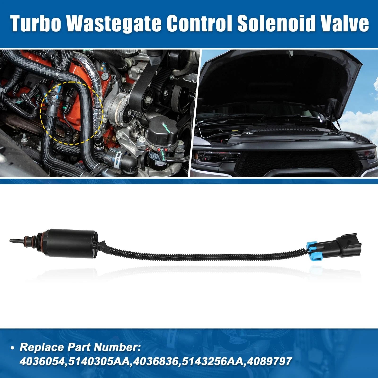 Turbo Wastegate Control Solenoid Valve Replacement for Dodge Ram 5.9L (1994–2002)