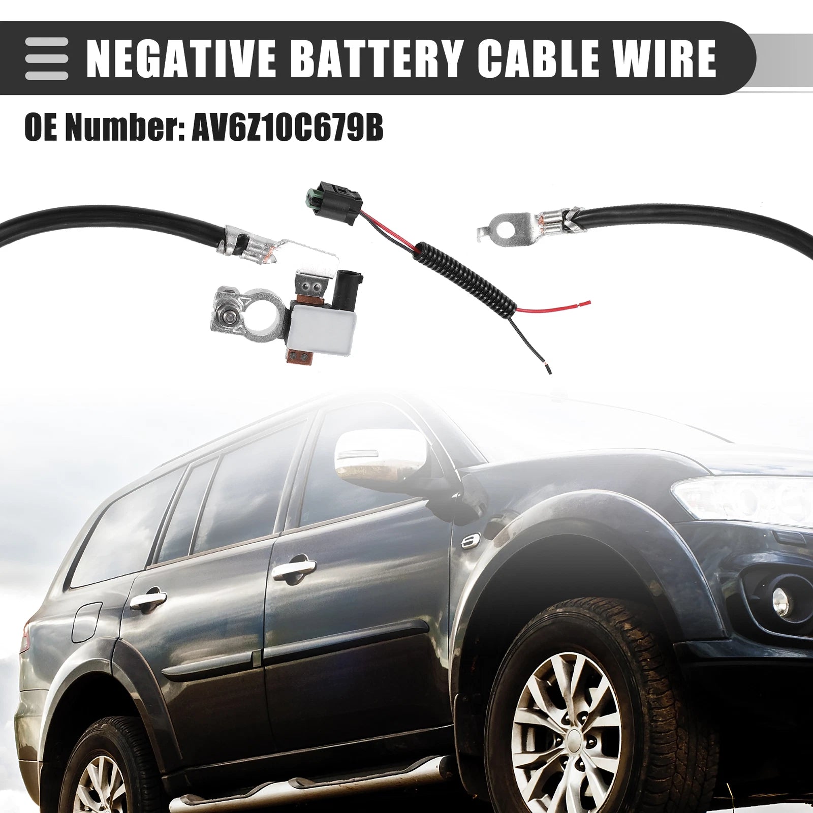 Negative Battery Cable Wire with Plug for Ford Escape Focus C-Max (2013–2019) AV6Z-10C679-P