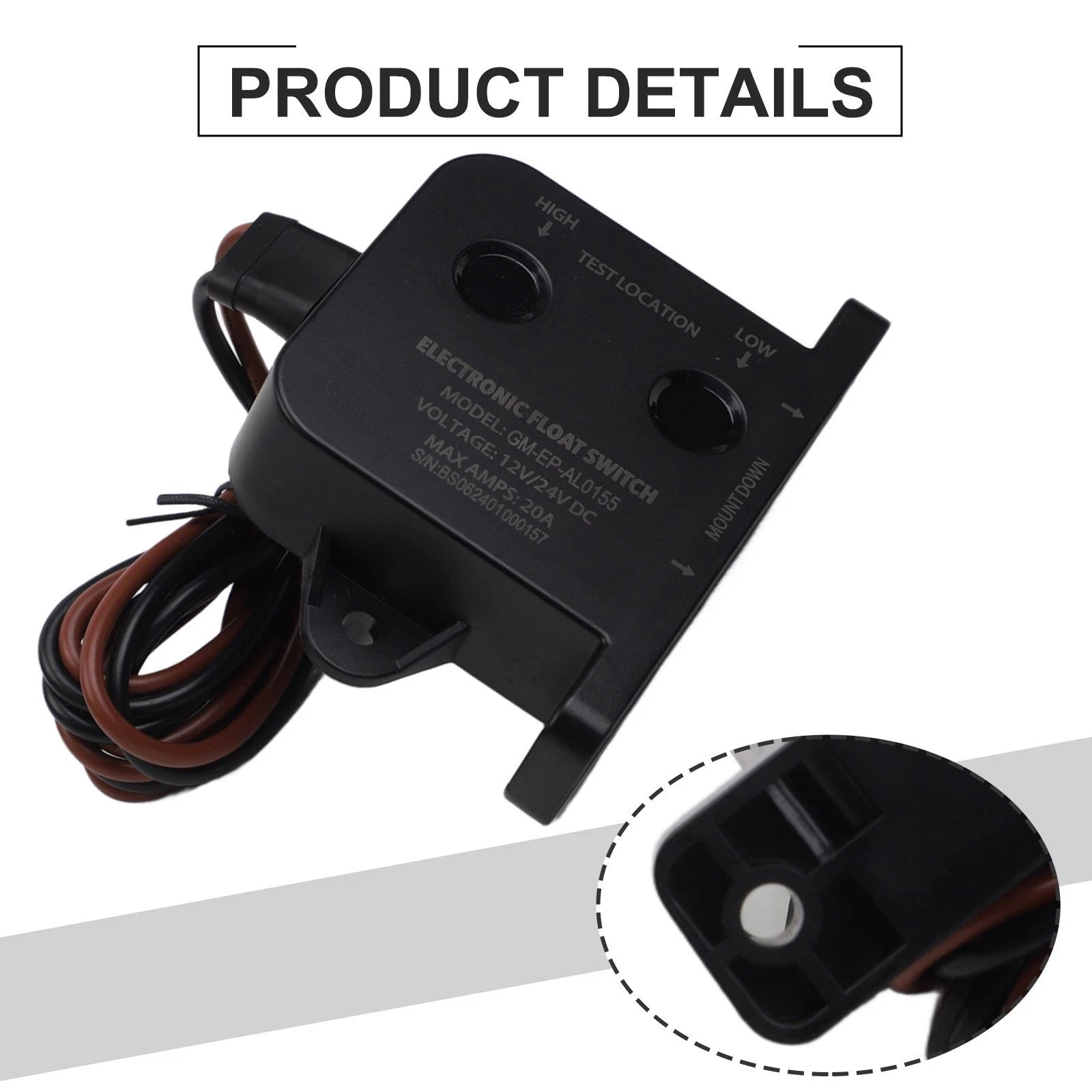 Bilge Pump Float Switch Sensor for DC12V Boats (Automatic Water Level Detection)
