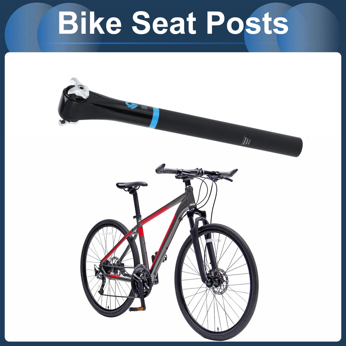 Seat Post Offset 20 Degree Gloss Black for Bike Road MTB (2014–2024)