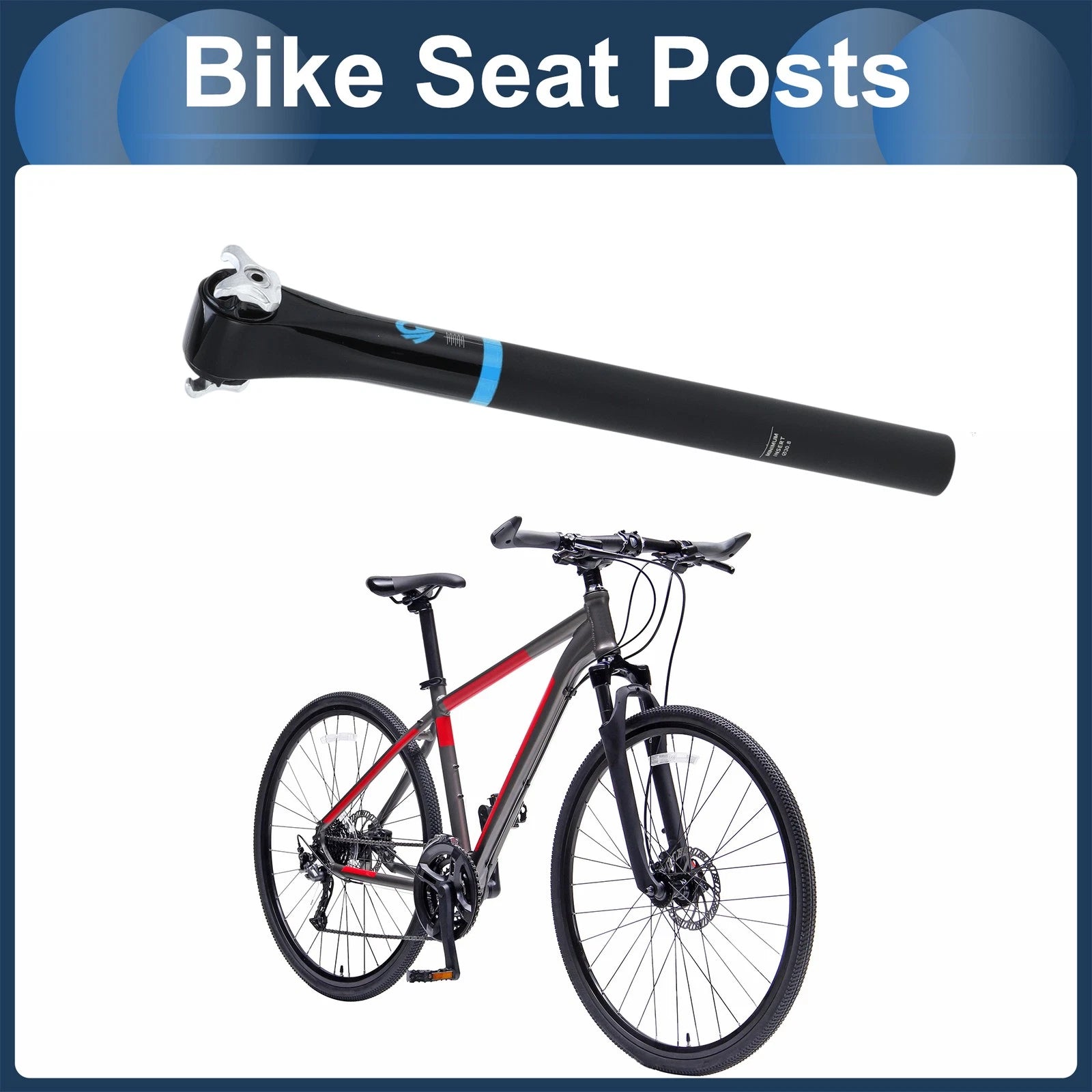 Seat Post Offset 20 Degree Gloss Black for Bike Road MTB (2014–2024)