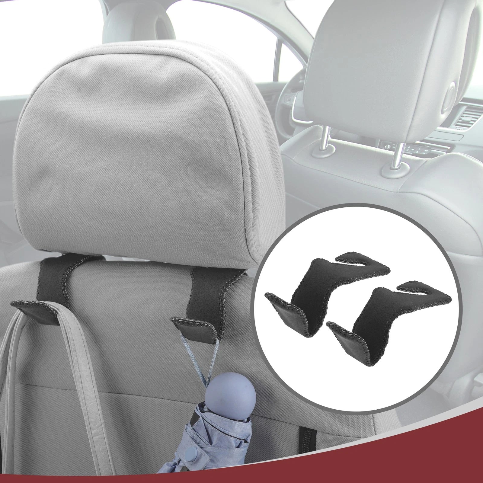 2 Pcs Universal Car Seat Headrest Hook for Hanging Purses (4.13"x1.73")