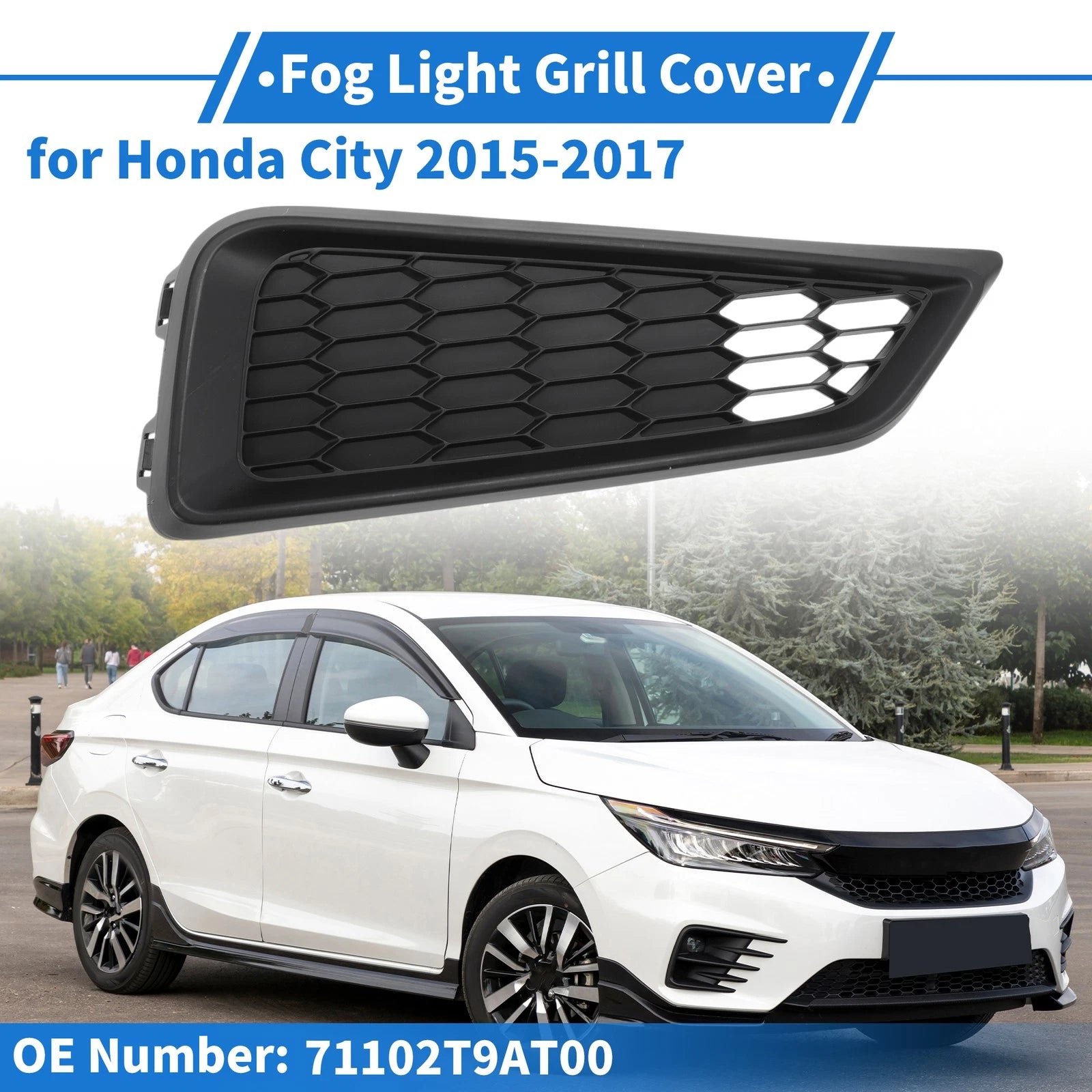 Front Right Fog Light Grille Replacement for Honda City (2015–2017)