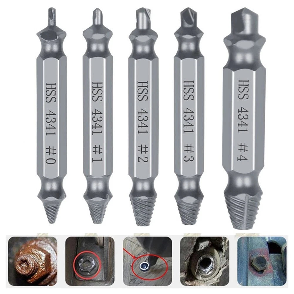 5PCS Damaged Screw Remover Set - Broken Bolt Extractor Drill Bits