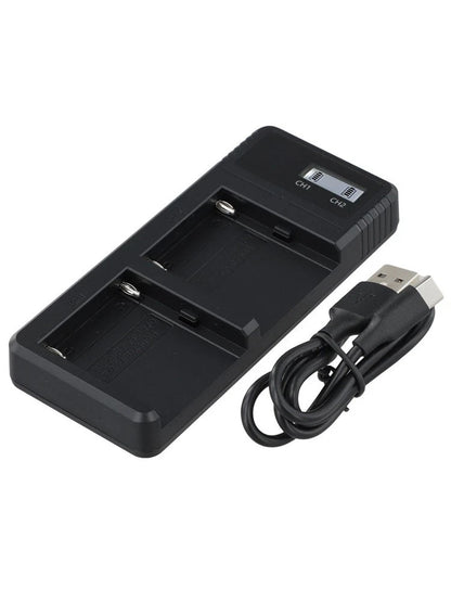 Lightweight Dual USB Charger for Sony NPF Batteries