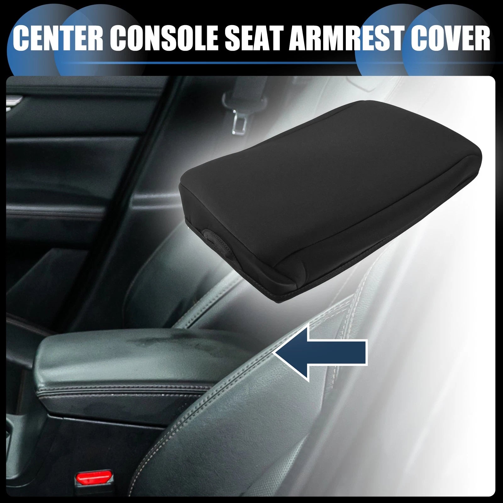 Armrest Protector Cover Pad Neoprene for Mazda CX-5 (2017–2023) Black 1 Pc