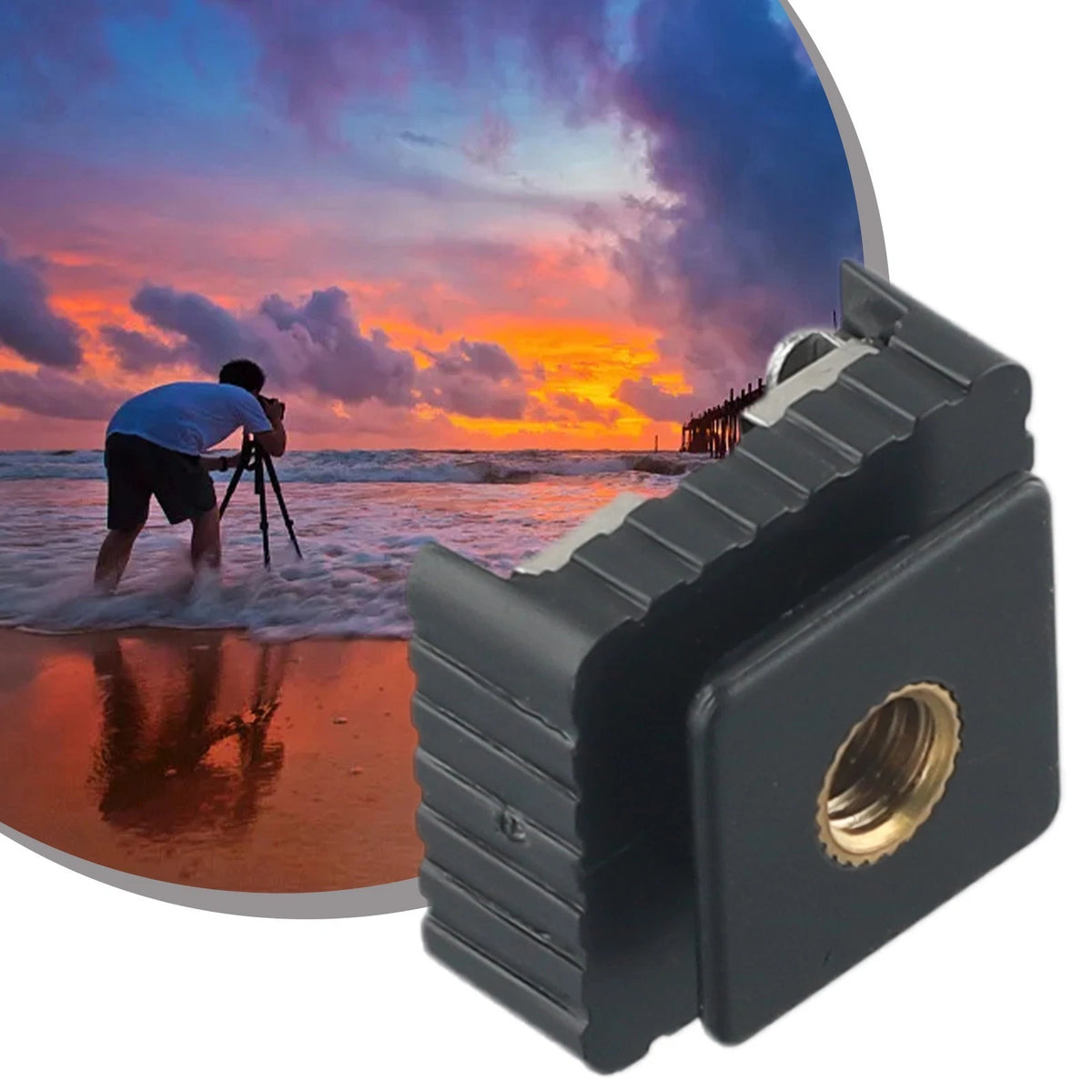 Flash Hot Shoe Mount Adapter for Studio Light Stand Tripod