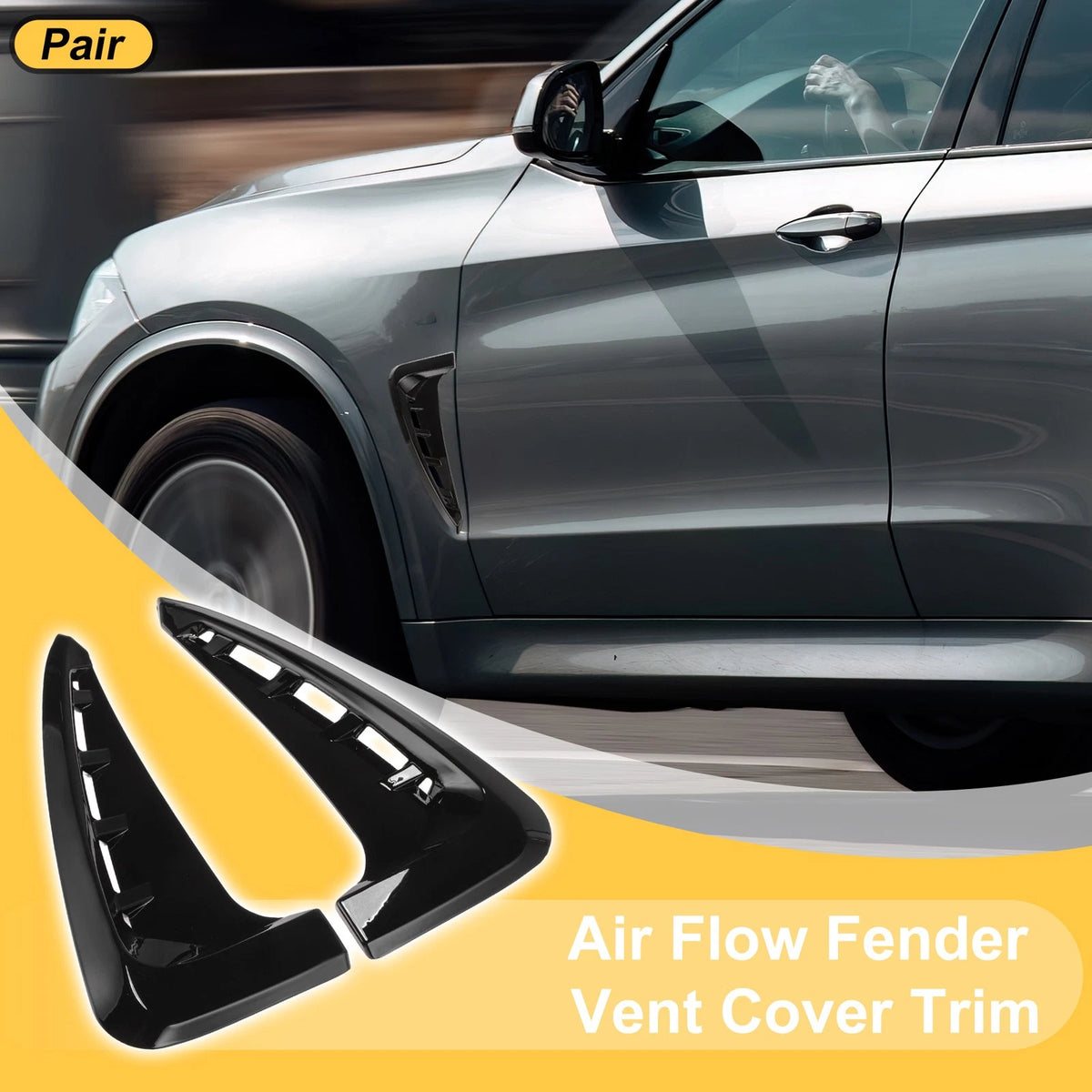 Fender Vent Cover Trim Air Flow Replacement for BMW X5 F15 (2014–2018) 1 Pair