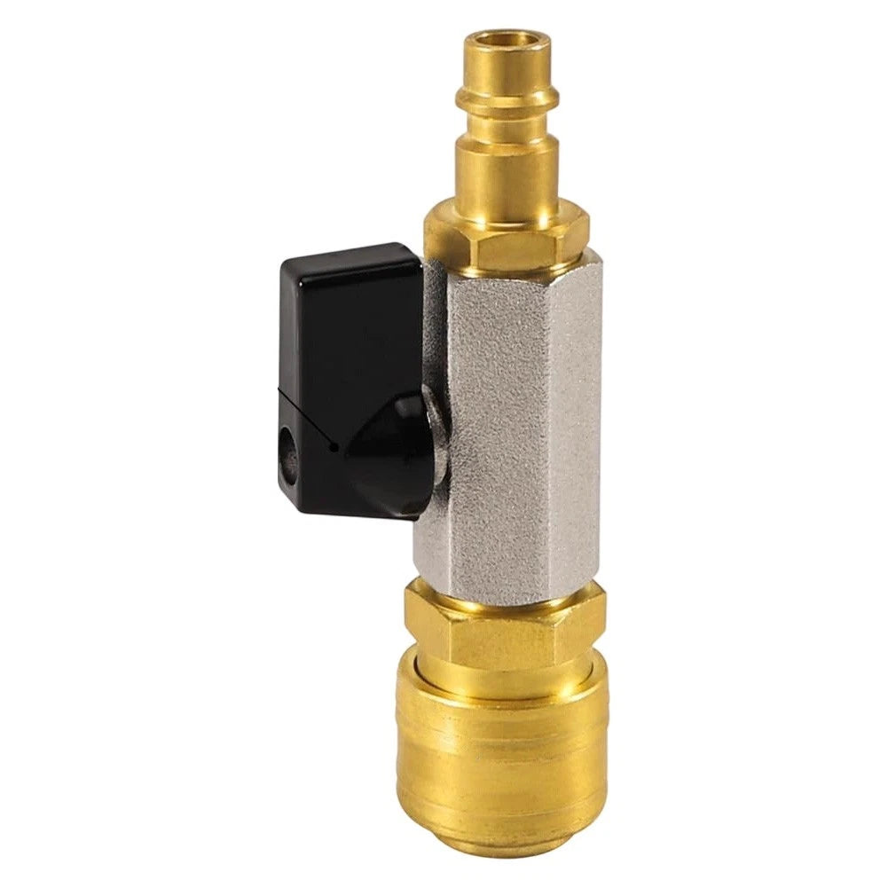 Air Compressor Hose Connector 14 Inch Brass Ball Valve with Sealing Tape