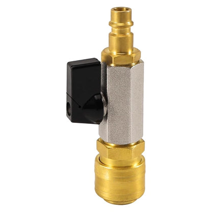 Air Compressor Hose Connector 14 Inch Brass Ball Valve with Sealing Tape