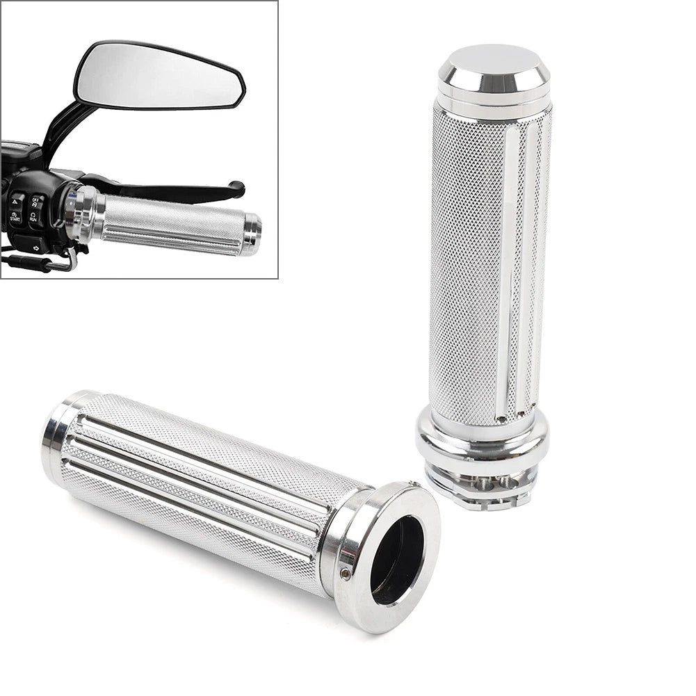 Chrome Handlebar Hand Grips for Harley Heritage Softail Dyna