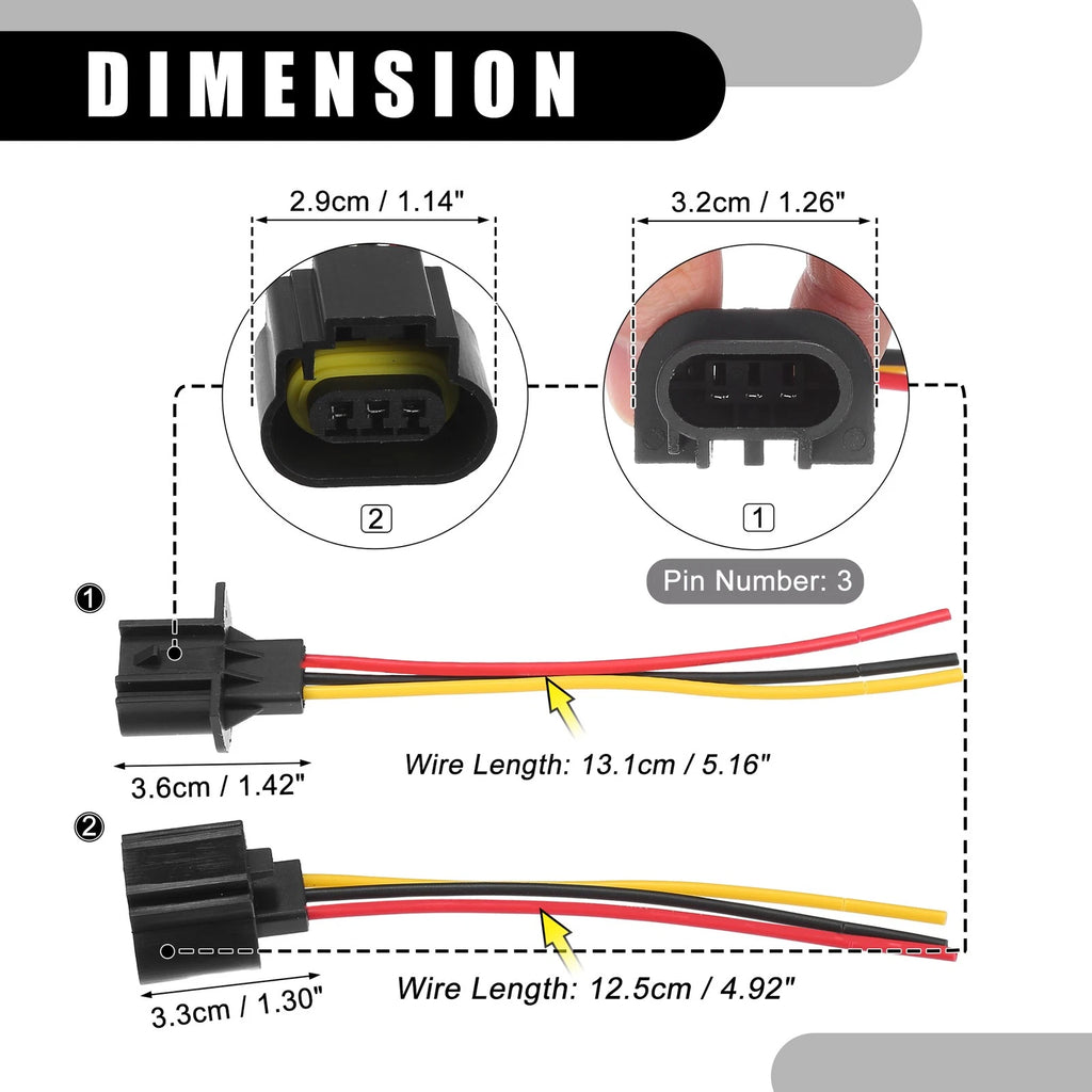 2X LED Bulb Socket Wiring Harness Connector Pigtail Plug for Car