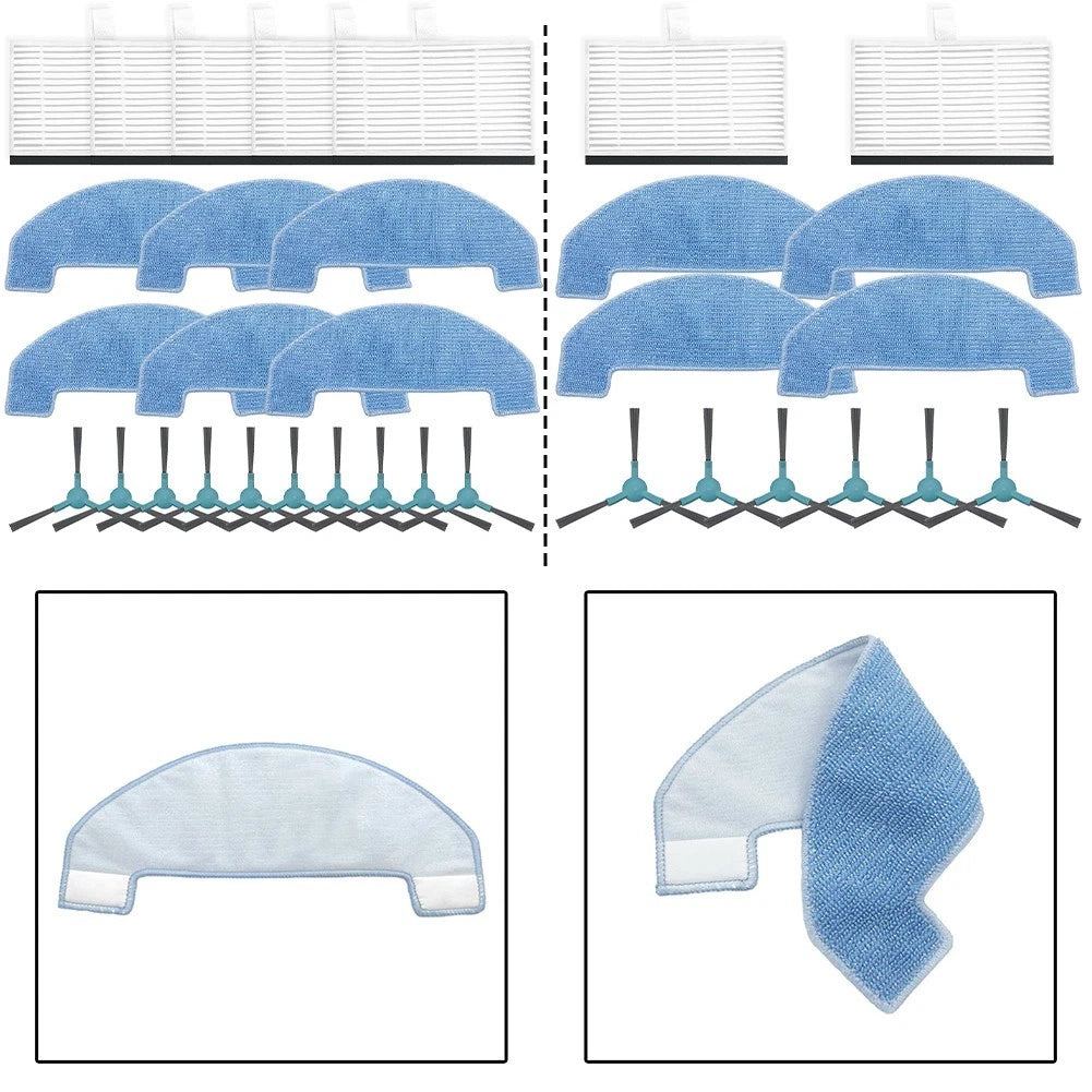 Set of 4 Replacement Side Brush Filter Mop Cloth for Ultenic D10