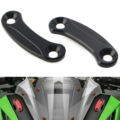 Rearview Mirror Block Off Base Plates for Kawasaki ZX-10R (2016–2021) Black