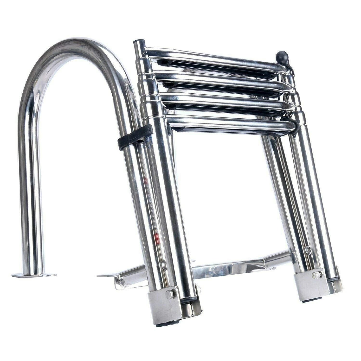 4-Step Stainless Steel Folding Boat Ladder for Pontoon (Removable)