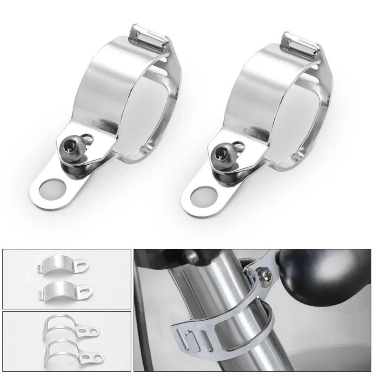 2X Fork Mount Bracket for Motorcycle Fog Spot Light Turn Signal