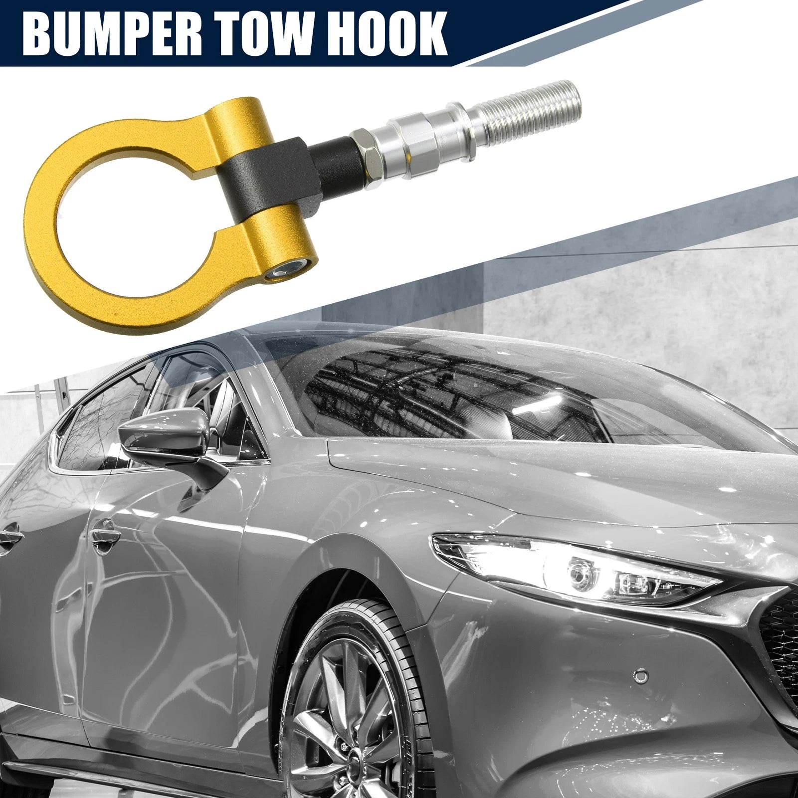 Tow Hook Eye Screw Front Rear Bumper Trailer Ring for Mazda 3 (2004–2018)
