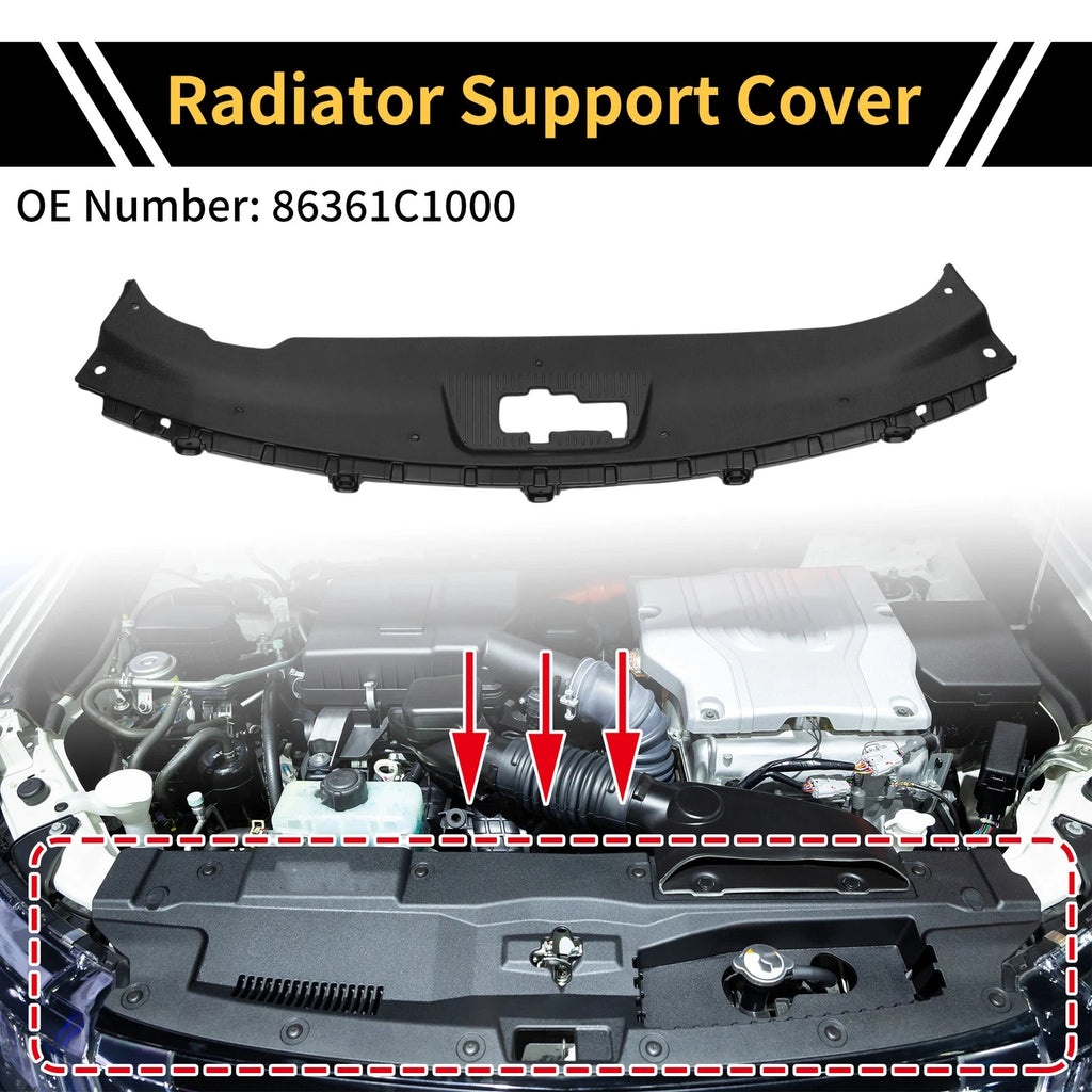Radiator Support Cover Replacement for Hyundai Sonata (2015–2019) Black