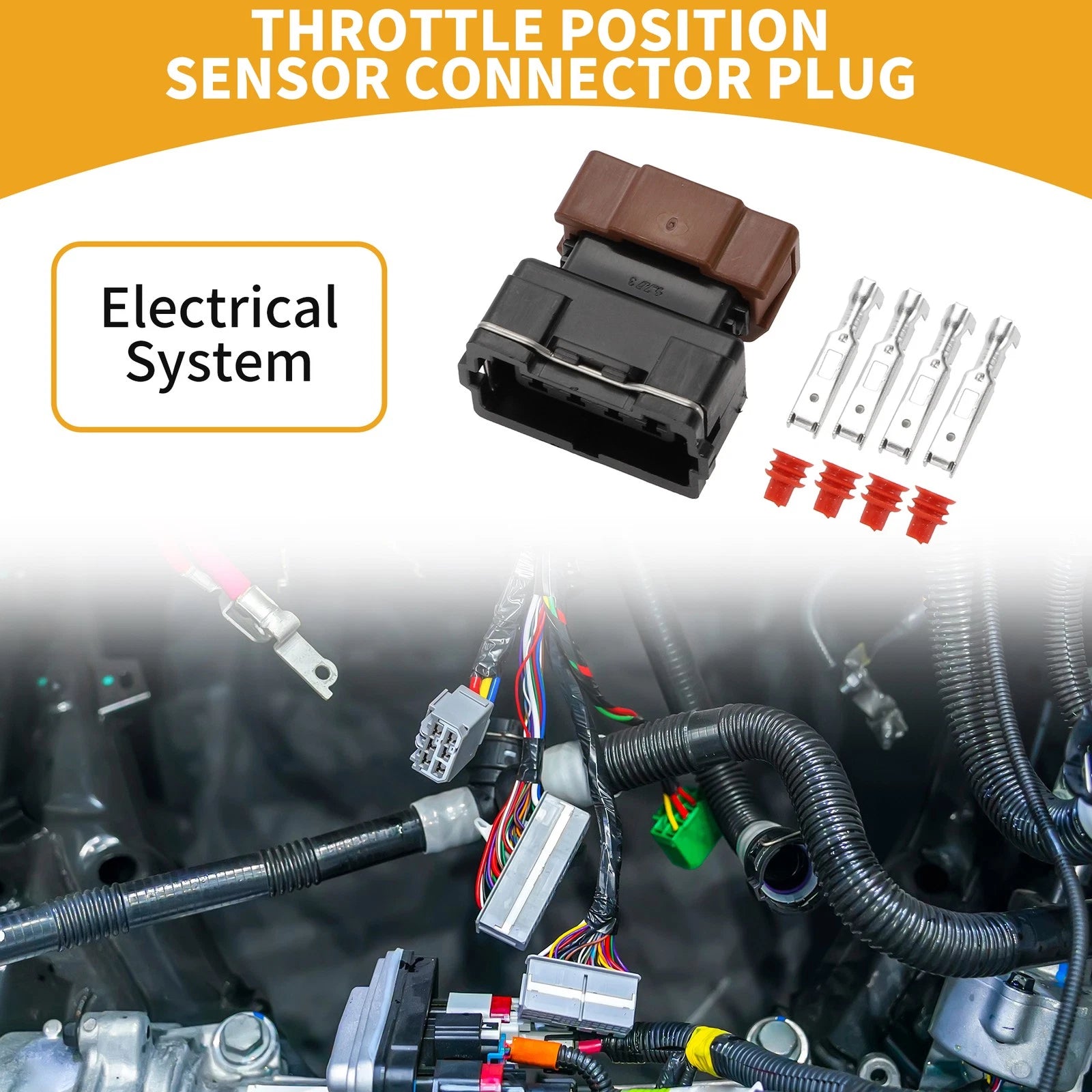 Throttle Position Sensor Connector Plug 4 Pin Replacement for Mitsubishi (2001–2006)