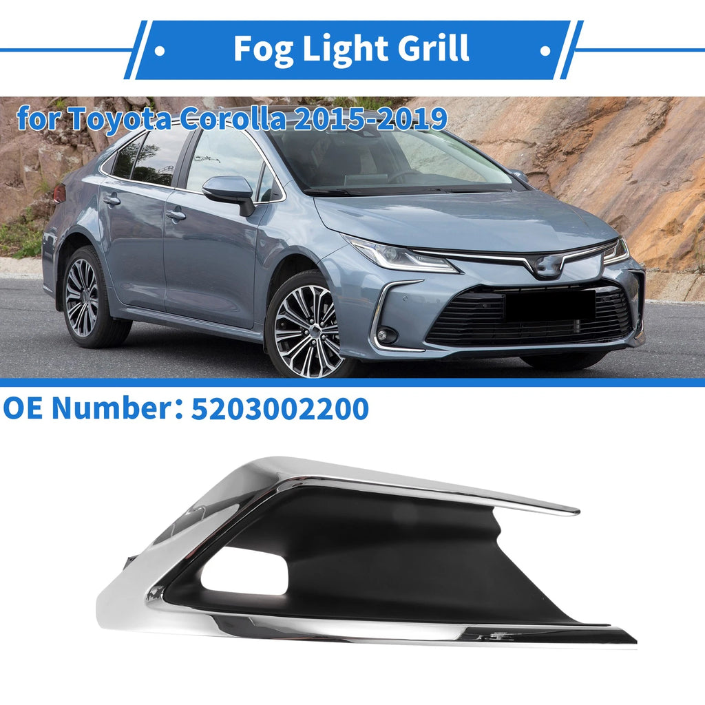 Front Right Fog Light Grill Replacement for Toyota Corolla (2015–2019)