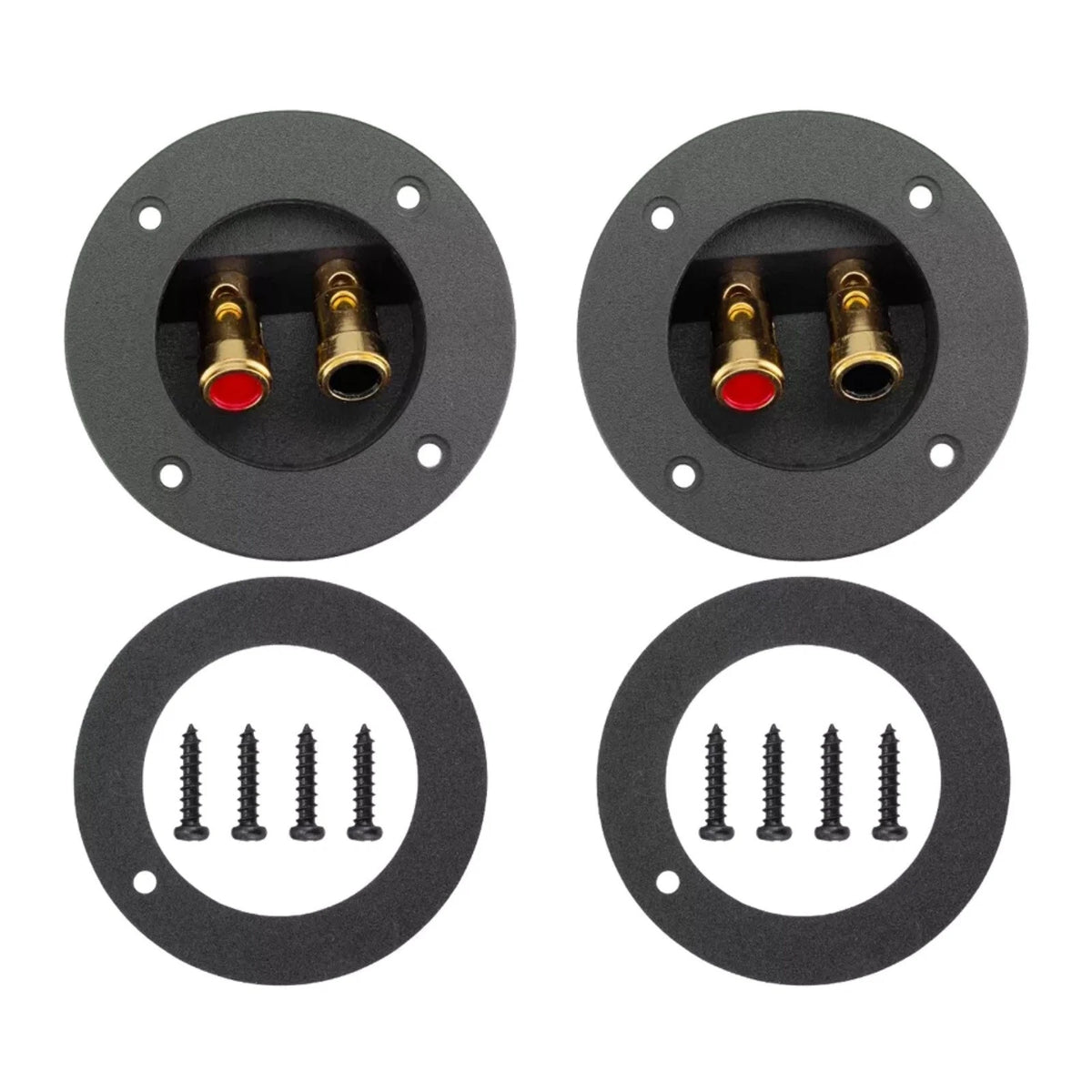 Round Spring Cup Terminal Connector for Speaker Box Subwoofer (2-Way)