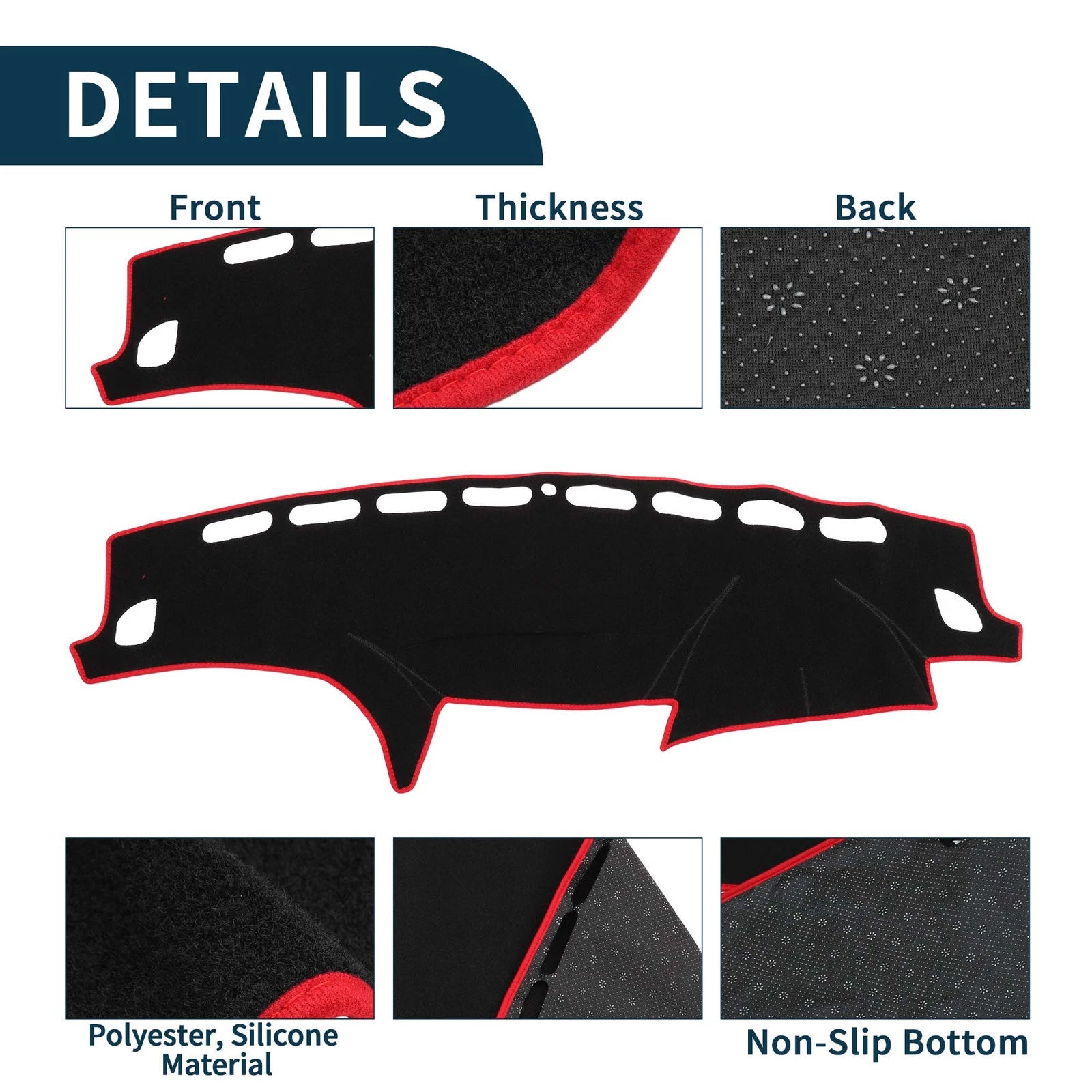 Dashboard Cover Mat for Subaru Forester SH (2007–2012) Black Red