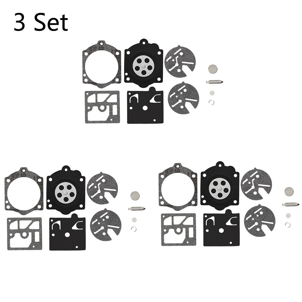 Set of 3 Carburetor Repair Kits for Walbro K10-HDC Husqvarna 44 140S 240S 444