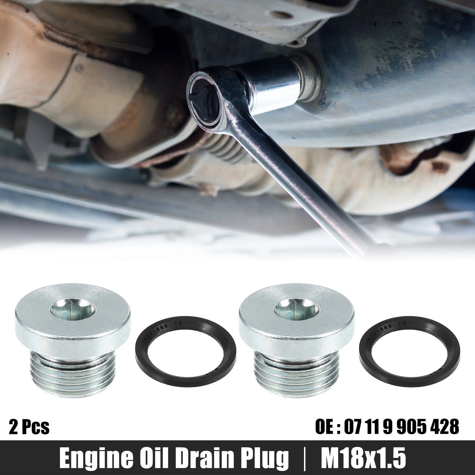 Engine Oil Drain Plug Screw Steel Replacement for BMW 545i 550i (2004–2010)