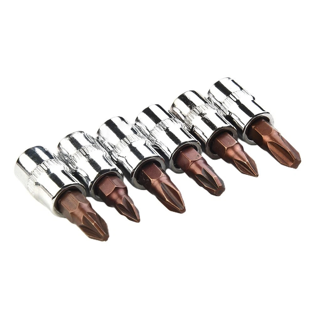 2X Socket Drive Wrench Bits PH1 PH2 PH3 PZ1 PZ2 PZ3 1/4inch