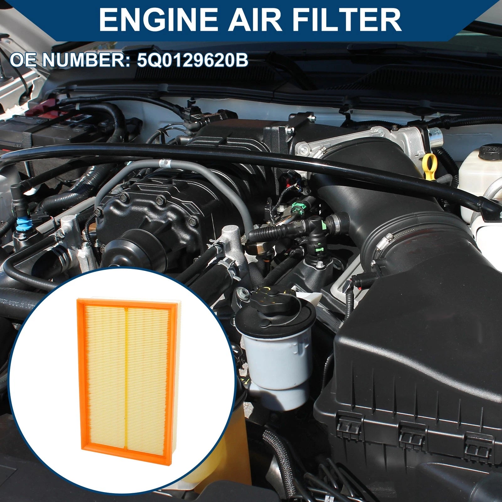 Engine Air Filter for Audi A3 1.8L 2.0L (2015–2020) Replacement OEM Fit