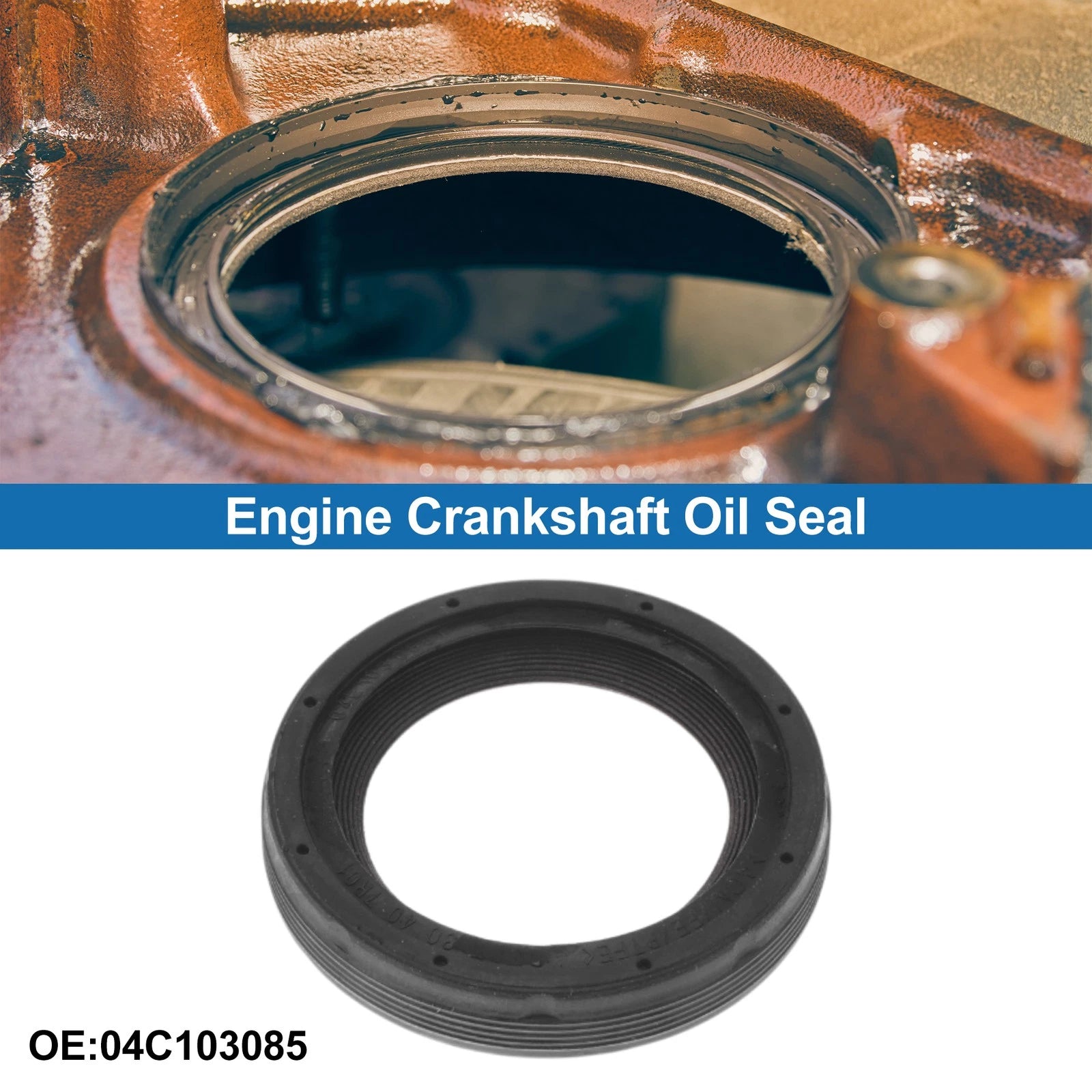 Front Crankshaft Oil Seal for Audi A5 2016–2020 Engine Main Seal 1 Pc