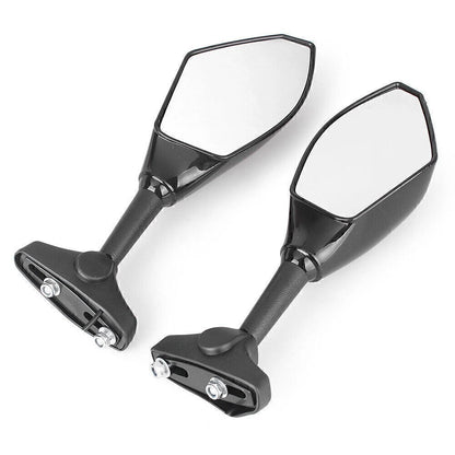 Motorcycle Rearview Mirror with Yellow Indicator Light for Road Bike