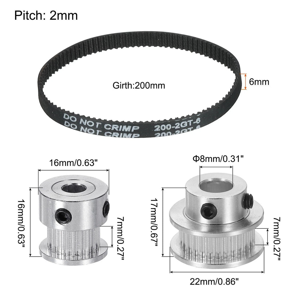 20 Tooth and 30 Tooth Timing Pulleys Set for (8mm Bore)