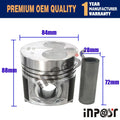 Set of 4 Piston Kit & Ring Set STD for Perkins 404D-22 404D-22T (–)
