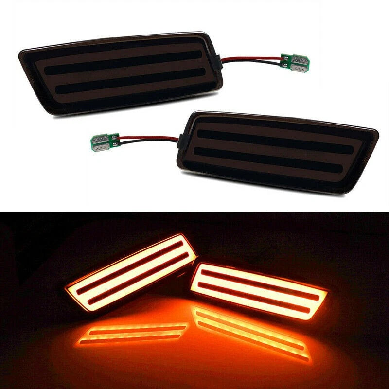 Amber LED Smoke Lens Front Side Marker Light for VW MK5 Golf GTI Jetta R32 (2006–2009)