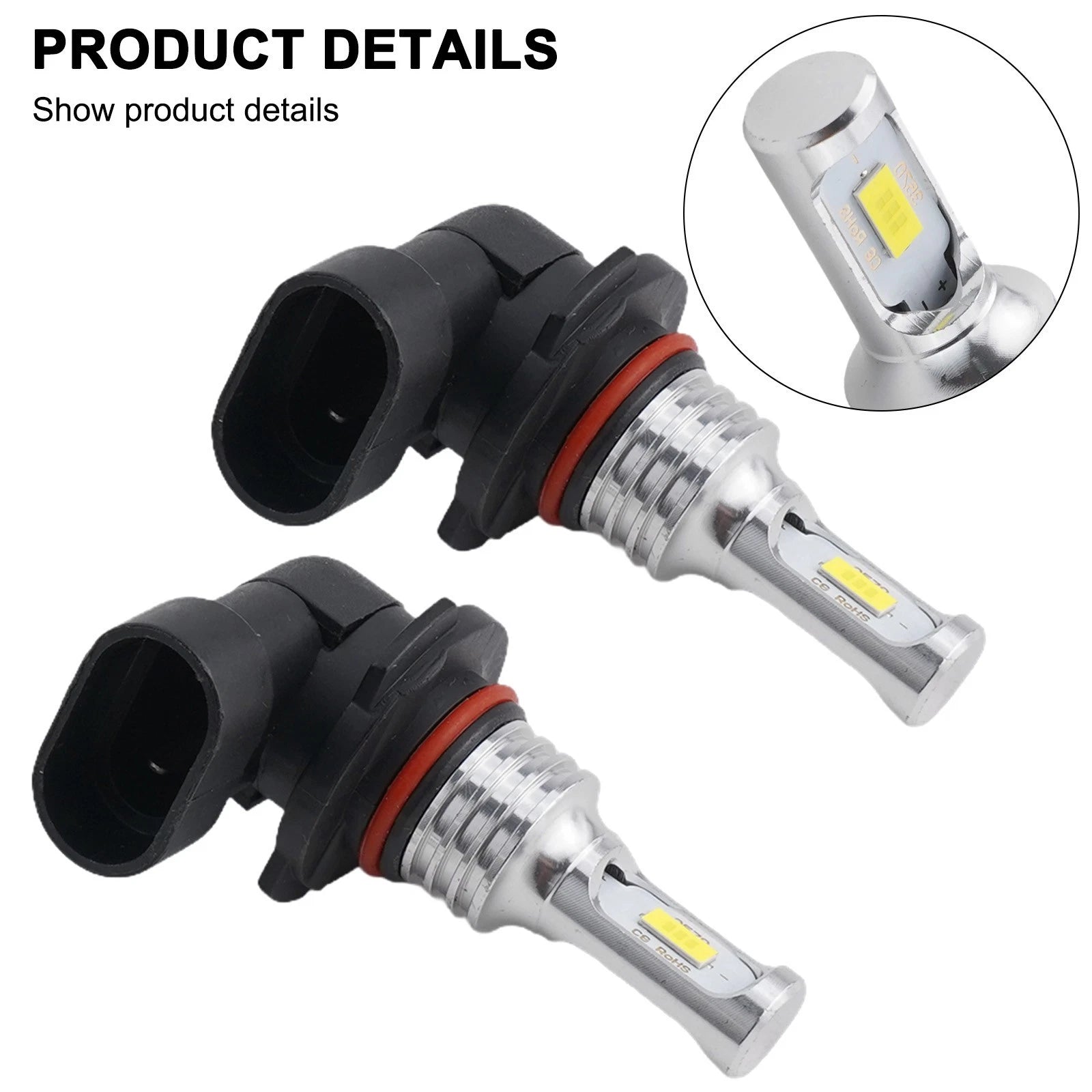 2X 9012 LED Headlight Bulbs for RAV4 (2016–2018)