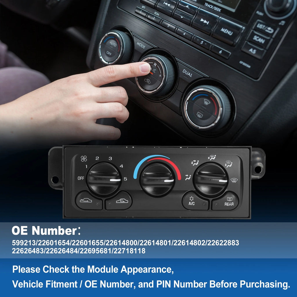 A/C Heater Climate Control Module Panel for Chevrolet Malibu (1997–2005)