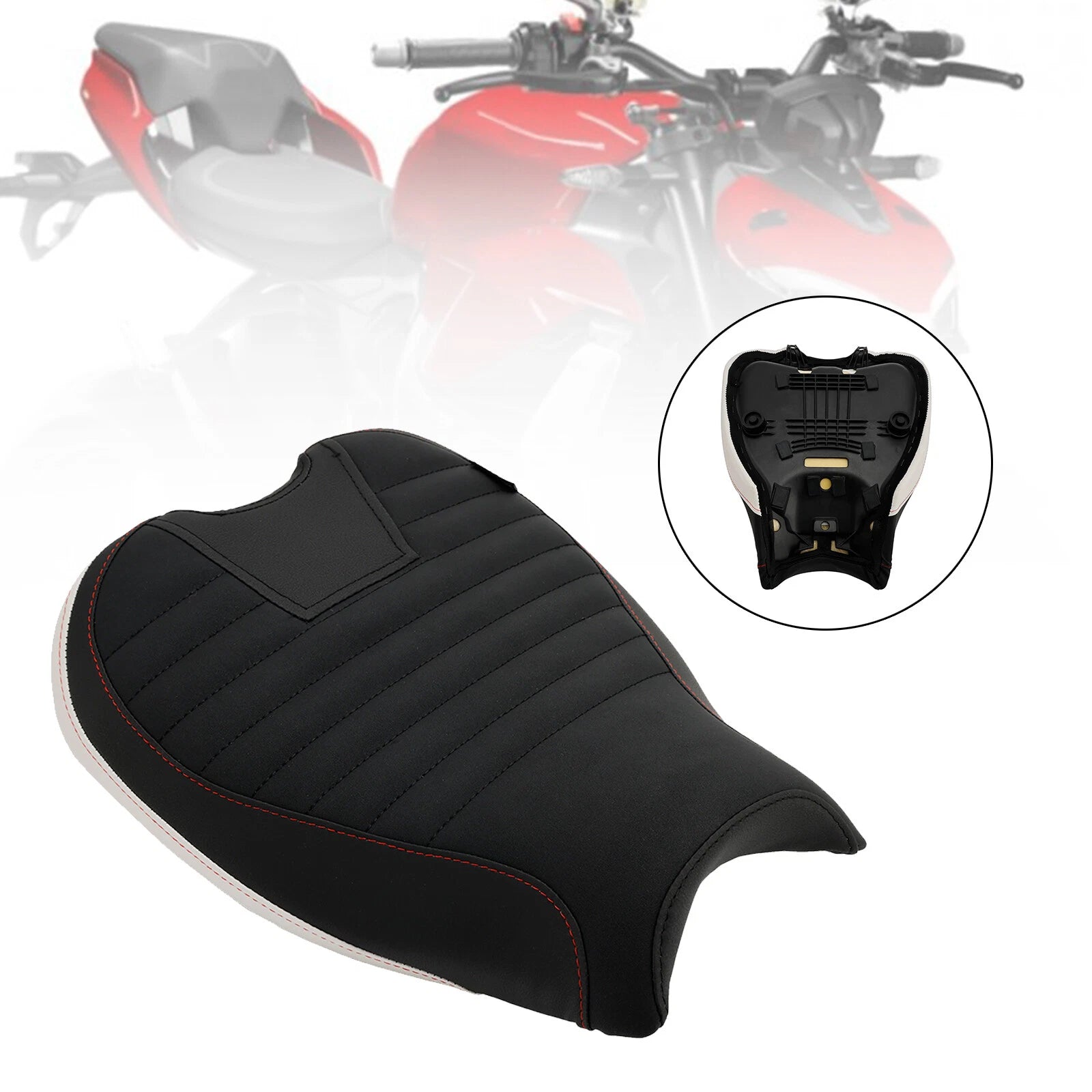 Front Rider Seat Cushion PU Strip White for Streetfighter V2 (2022–2023)