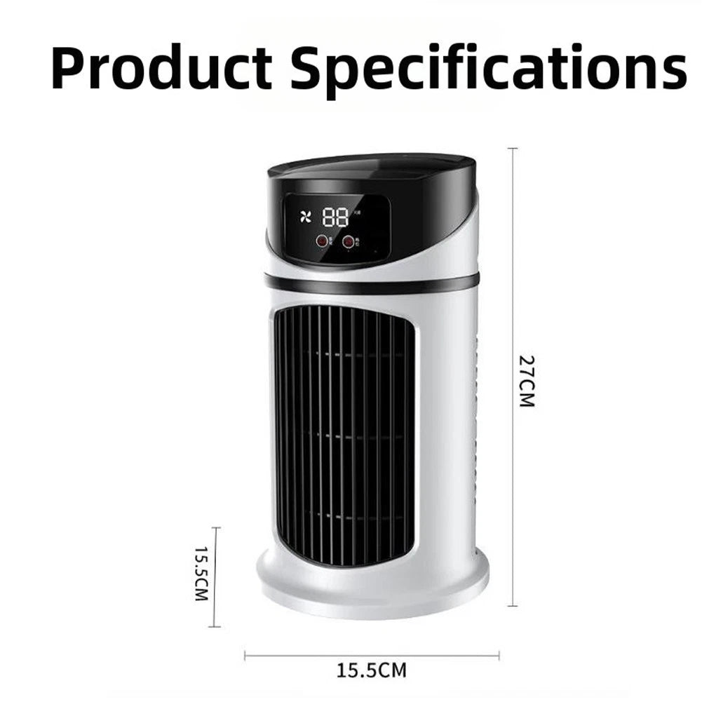 USB Rechargeable Misting Fan 6 Speeds Compact Air Cooler (24.5x15.5x15.5cm)