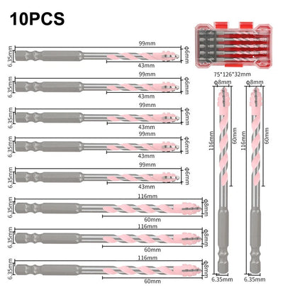 10pcs Triangle Drill Bits for Glass Brick and Tile Projects