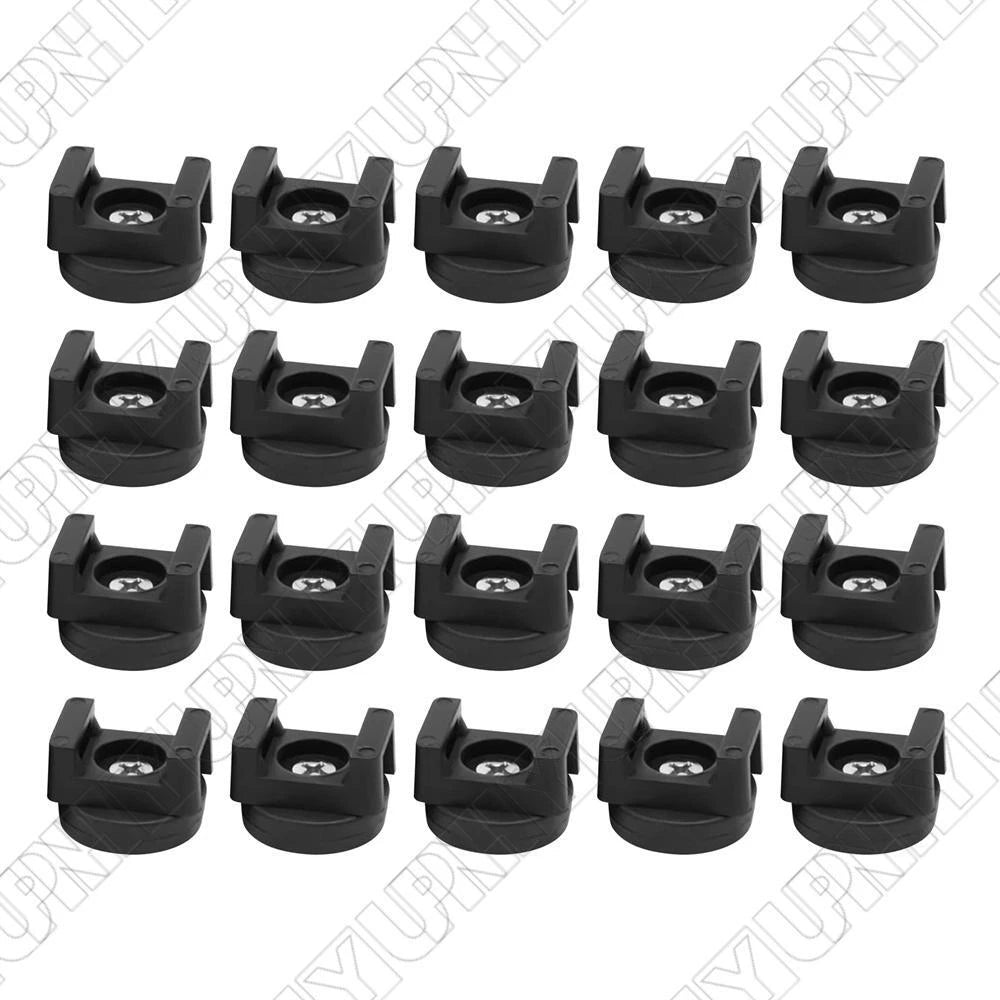 Set of 20 Magnetic Multi-Purpose Cable Tie Mounts - Black