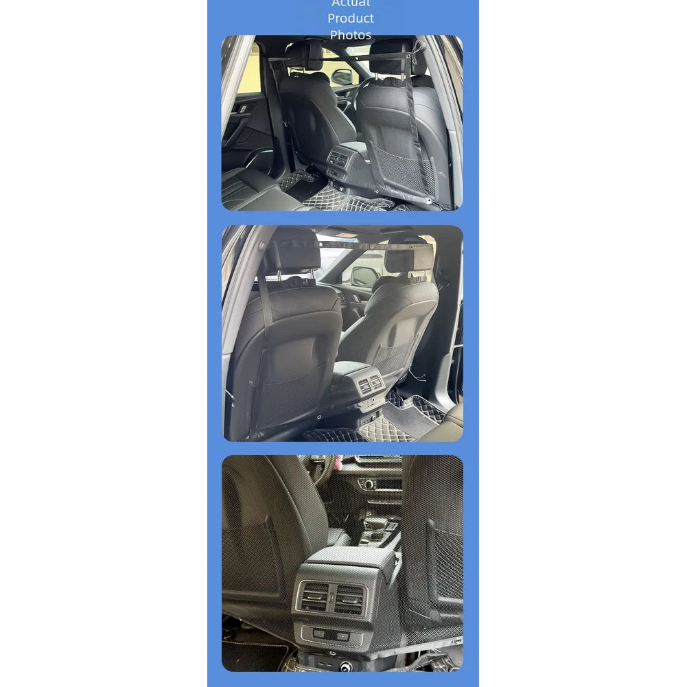 Back Seat Pet Barrier Net for Car (116x76cm) - Black Mesh Divider