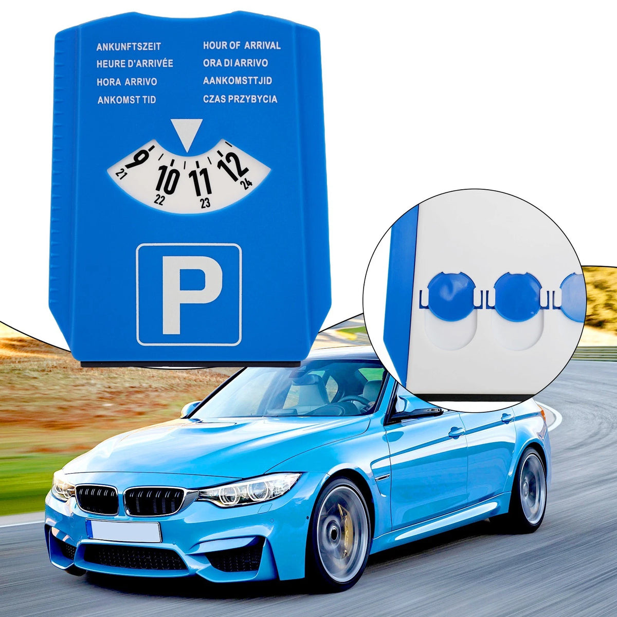 PP Material Parking Meter Ice Scraper Timer with Tire Pattern Gauge