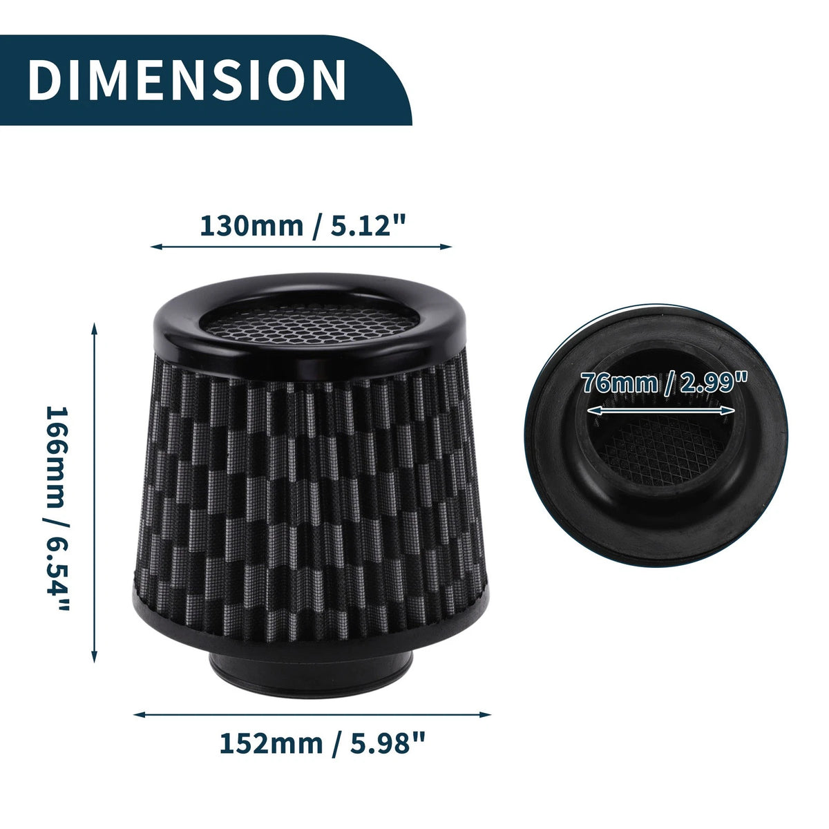 High Flow Engine Air Filter for Unlabeled Models (2.99")