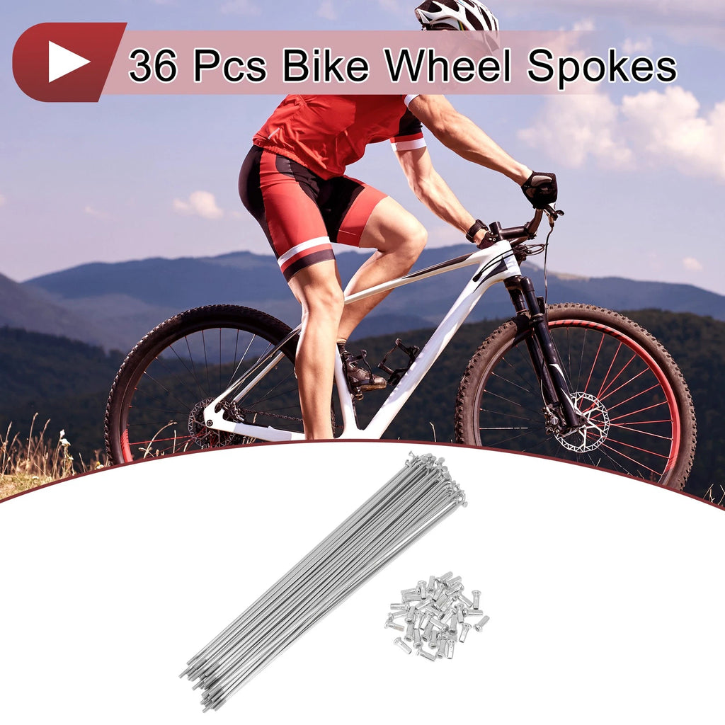 36 Set Bicycle Spokes 233mm Steel Galvanized for 45mm Wheels (—)