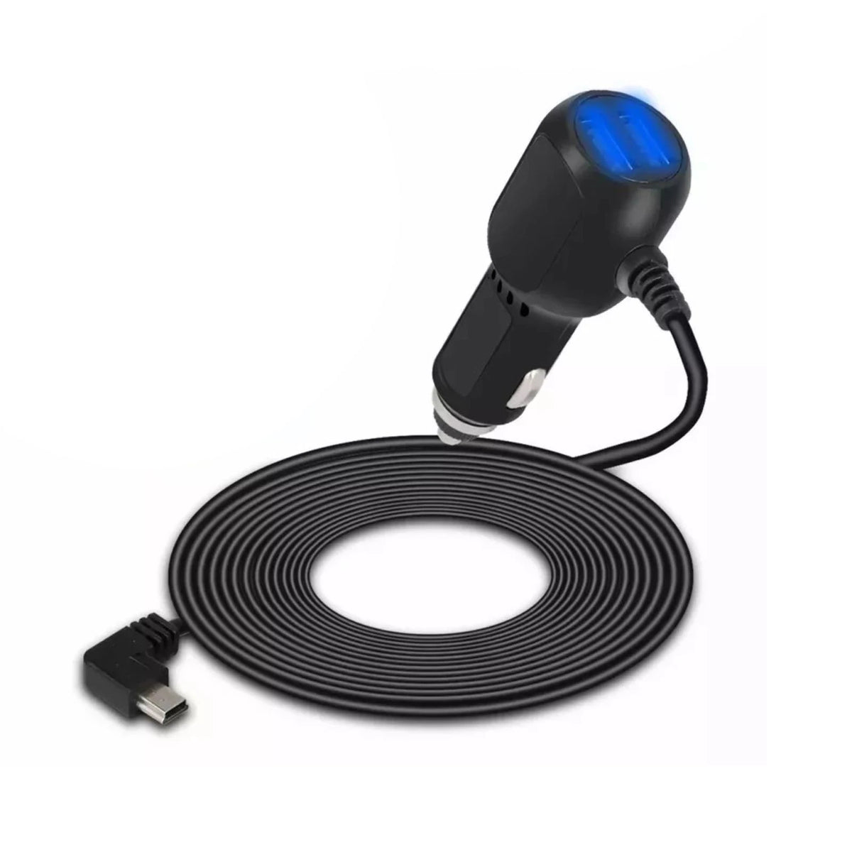 Blue LED Car Charger Cable for DVR Camera GPS (2010–2023)