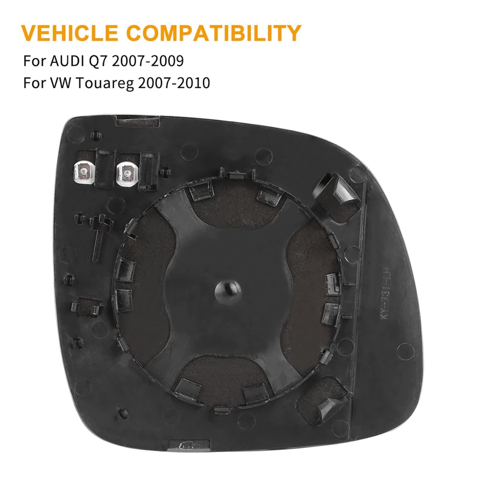 Left Side Door Mirror Glass Aspheric Heated for VW Touareg (2007–2010)