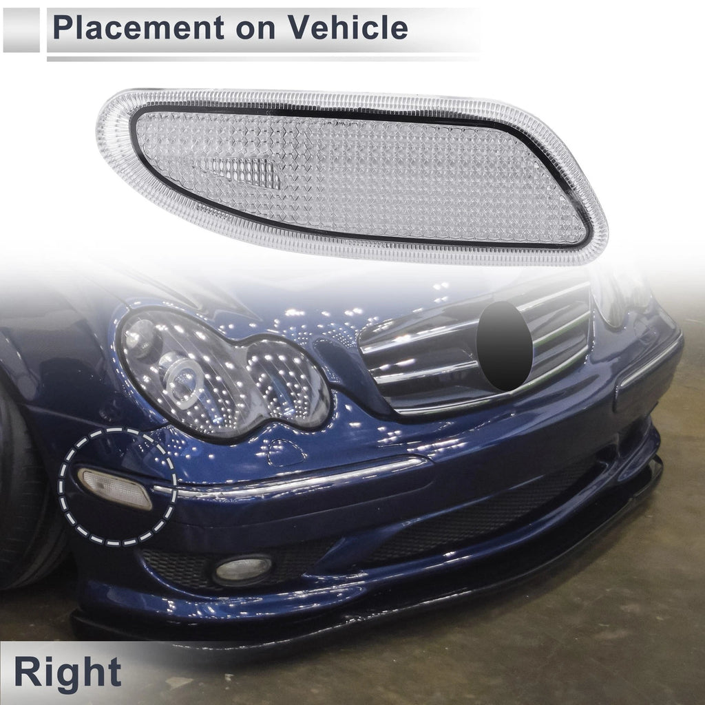 Right Front Bumper Side Marker Light Cover Replacement for Mercedes-Benz (2005–2015)
