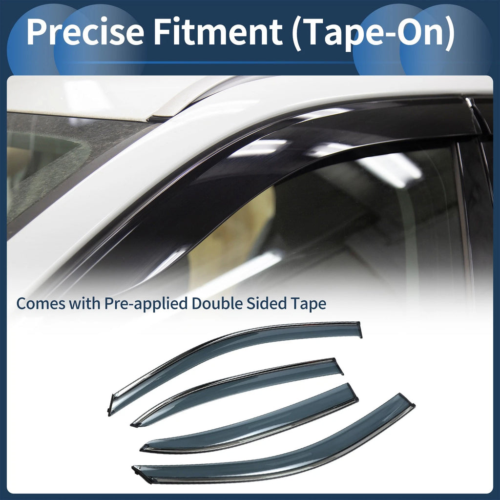 Window Deflectors Side Front for Chevrolet Malibu (2013–2015) Black Vent Visors