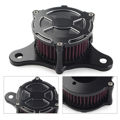 Black Air Cleaner Red Intake Filter Kit For Harley Dyna Softail Road King